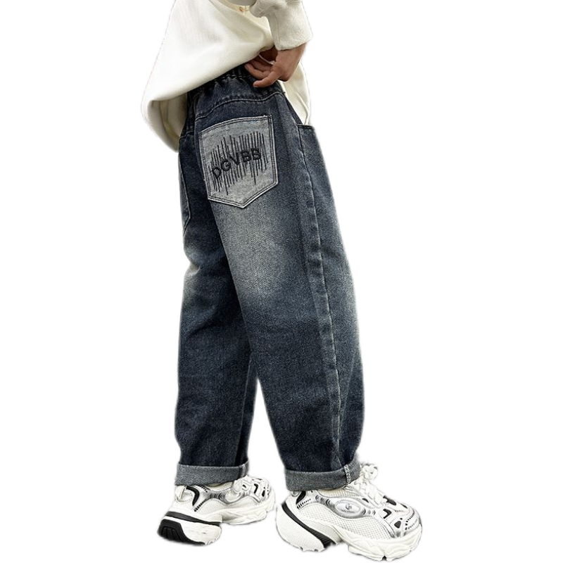 儿童加绒裤子男童春秋冬季加厚牛仔裤中大童宽松休闲潮酷百搭裤子,淘宝优惠券,粉丝福利购,淘宝优惠卷