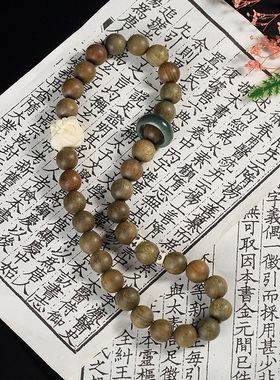 天然绿檀木手串手持李莲花楼手链跑环檀香盘玩佛珠男士女饰品双圈