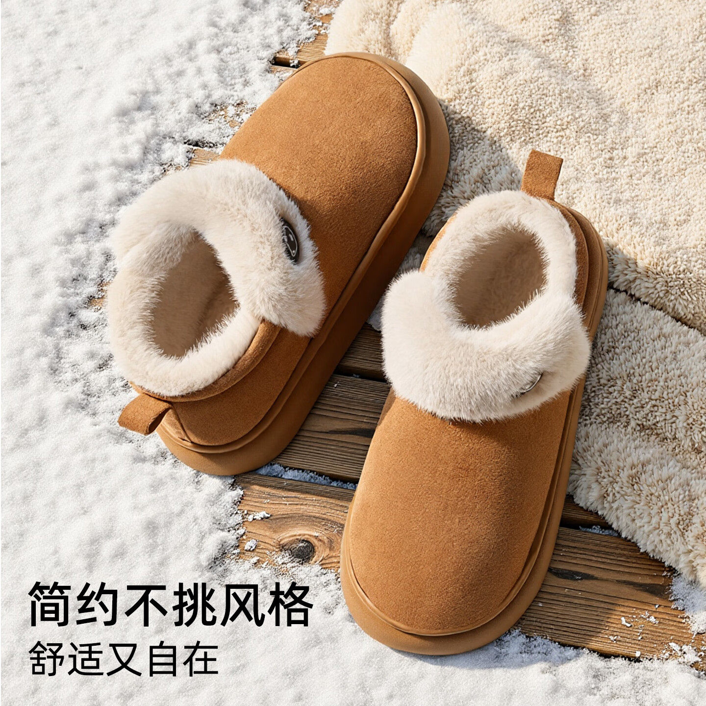 洁丽雅抗菌棉拖鞋女款冬季室内保暖高帮雪地靴厚底防滑棉鞋男外穿,淘宝优惠券,粉丝福利购,淘宝优惠卷