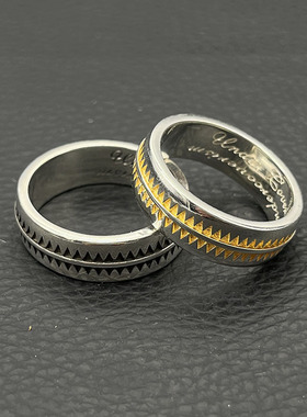 ODEK复古高桥盾图腾锯齿戒指间金男女UNDERCOVER指环高桥吾郎风