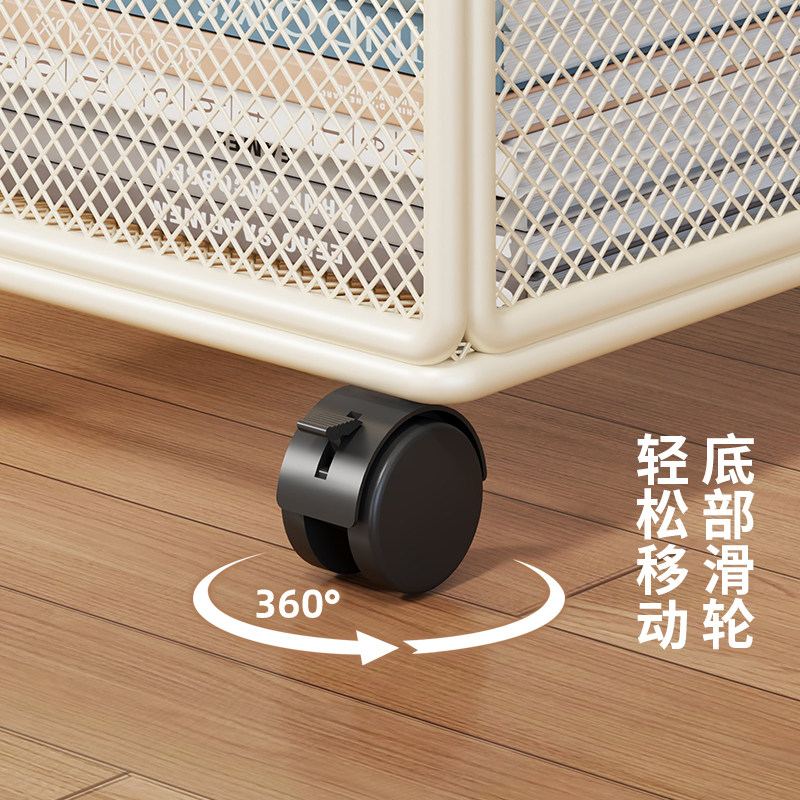 书本置物架书桌下可移动小推车学习桌边带轮收纳箱多功能架书包,淘宝优惠券,粉丝福利购,淘宝优惠卷