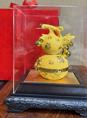 绒沙金百福临门葫芦摆件富贵满堂办公开 业客厅店铺开 业活动工艺