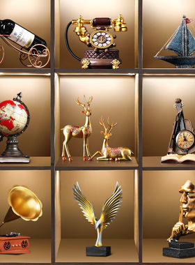 客厅装饰摆件办公室摆设电视柜工艺品创意现代小摆件手工艺术发财