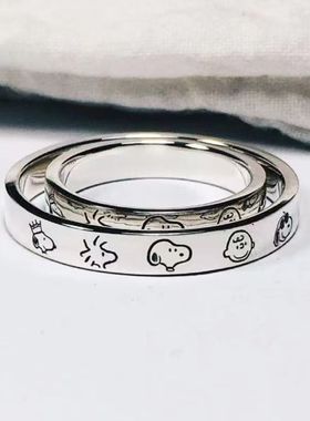 史努比戒指指环情侣对戒轻奢个性时尚潮流520礼物高级感轻奢百搭