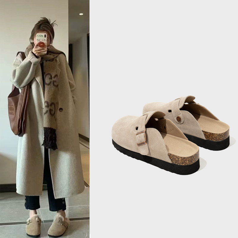 博肯鞋男包头半拖凉拖鞋2024春秋季拖鞋勃肯鞋女加厚懒人鞋平底,淘宝优惠券,粉丝福利购,淘宝优惠卷