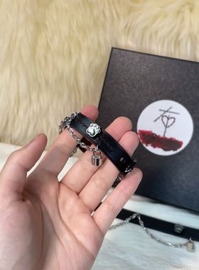 蓝色甜酷辣妹choker甜酷气质爆款猫爪手环洛丽塔手圈手链新款手饰