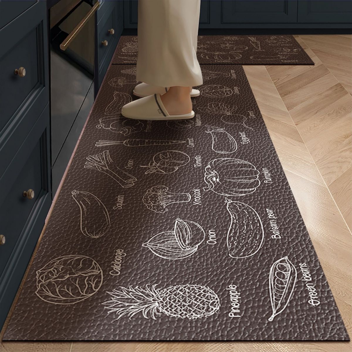 High-end kitchen floor mats, cuttable, water-absorbing, oil-absorbing, wipeable, special non-slip floor mats, stain-resistant carpet technology cloth