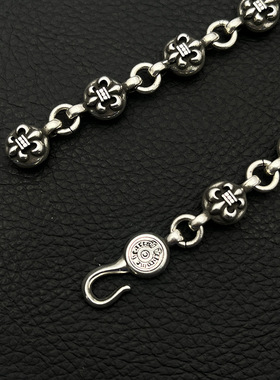 ODEK潮牌高级复古童军花球手链鸢尾花霸气经典男士中性中古重工