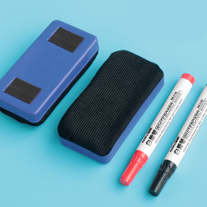 板擦A1pn0-绿粉笔擦可吸附磁性画板刷子无尘黑板刷绒布白板笔 - 图0