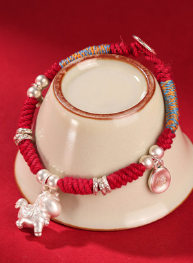 巨好看的红绳轻奢高级感手链女款