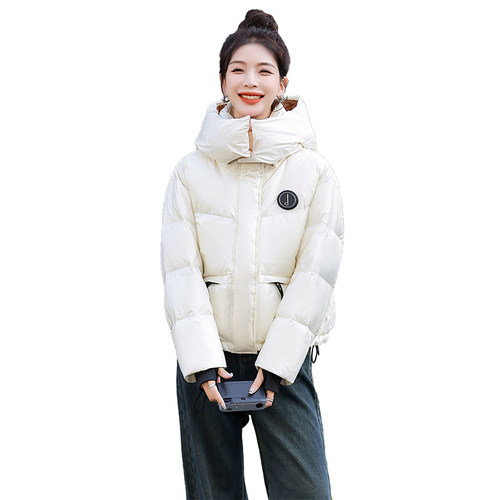 户外小香风羽绒服女短款冬季2025新款今年流行显瘦面包服白鸭绒厚 - 图3