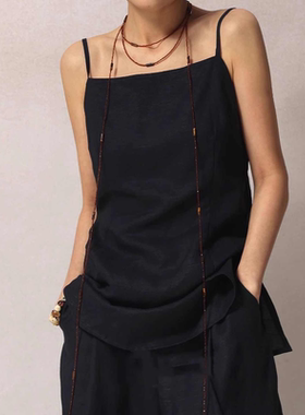 多层咖色水晶串珠长款项链女choker轻奢高级感虎眼石叠戴挂脖颈链