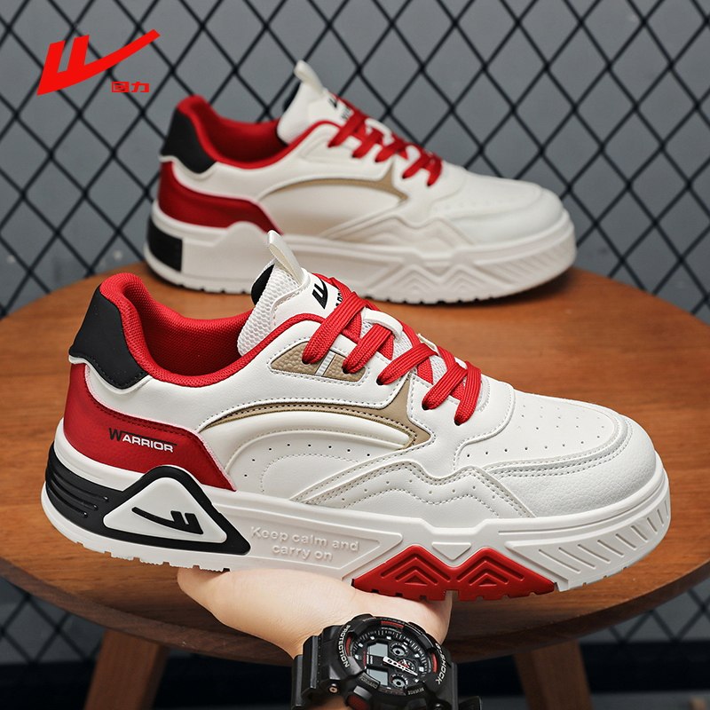 回力冬季新款皮面潮流透气板鞋时尚青少年厚底百搭运动休闲男鞋子,淘宝优惠券,粉丝福利购,淘宝优惠卷