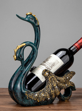 创意情侣天鹅摆件红酒架欧式葡萄酒瓶架客厅餐桌酒柜装饰品摆设