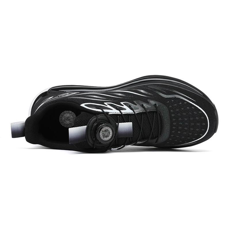 2025旋转纽扣青少年男儿童跑步鞋防滑防水全掌气垫初中学生运动鞋