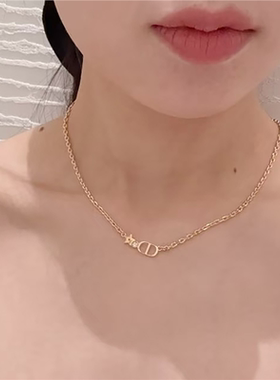 高定款D家ins新款CD款珍珠项链女星星四叶草多元素颈链闺蜜佩戴