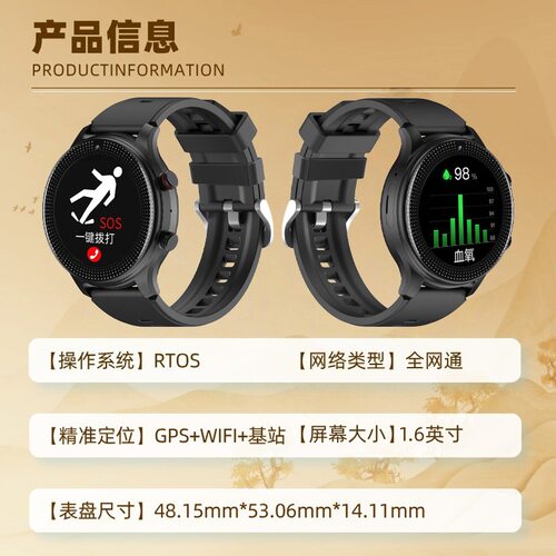 格雅胜【跌倒报警】5G全网通老人电话手表定位防走丢视频通话手环HY09 - 图2