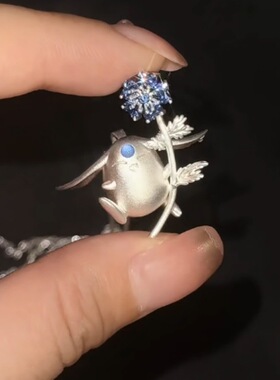 宝可梦蓝色锆石花朵项链