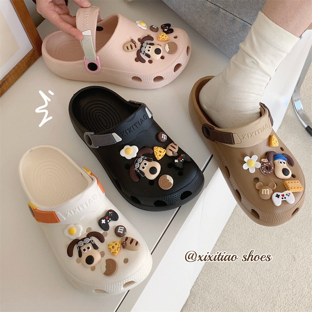 细细条ins可爱狗狗洞洞鞋男女夏防滑软底情侣外穿沙滩凉拖鞋平底,淘宝优惠券,粉丝福利购,淘宝优惠卷