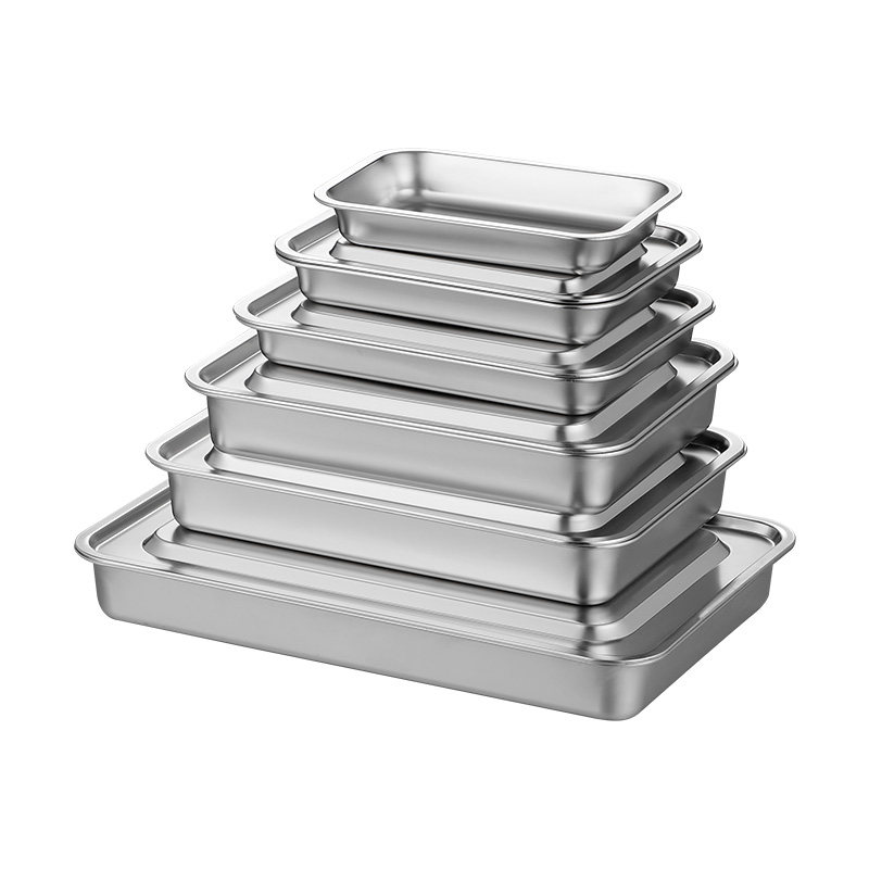 304不锈钢托盘长方形平底盘子蒸饭盘自助餐盘烤鱼盘带盖商用方盆,淘宝优惠券,粉丝福利购,淘宝优惠卷
