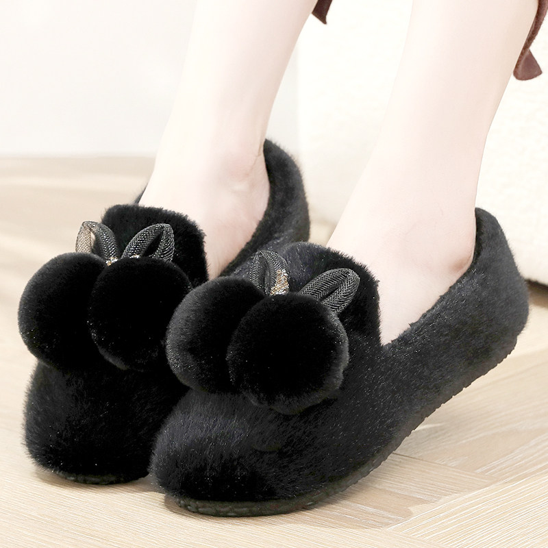 棉鞋冬季外出女鞋加绒加厚保暖舒适毛毛鞋软底防滑可爱网红豆豆鞋,淘宝优惠券,粉丝福利购,淘宝优惠卷