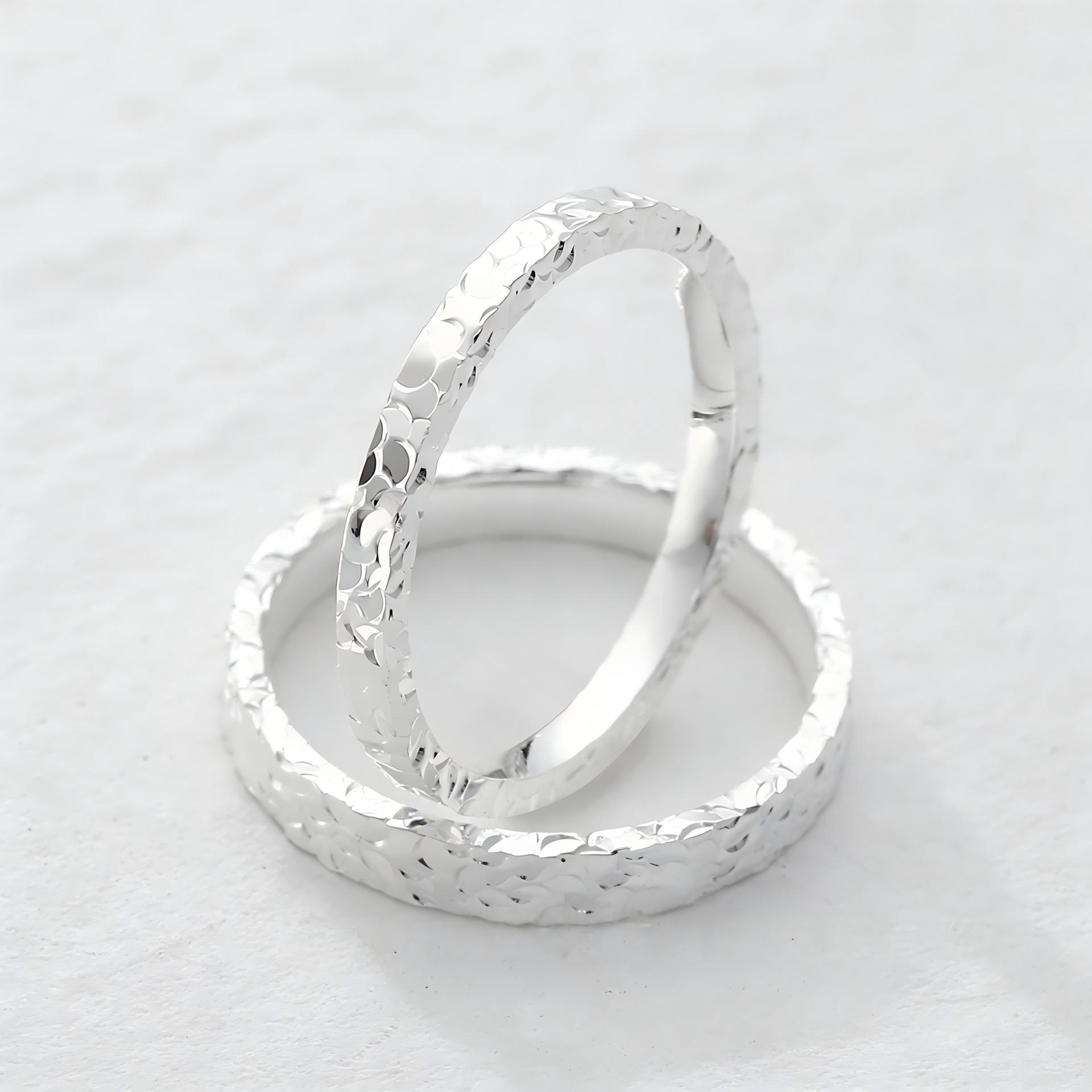 Pure silver 9999 three-sided ice ring
