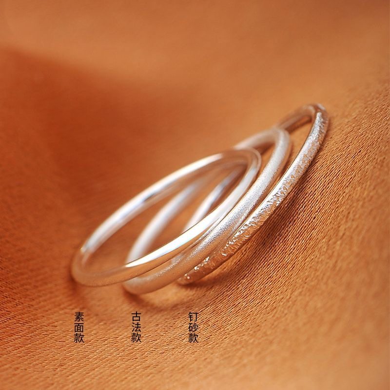 999足银古法戒指女个性简约食指尾戒小众高级感素圈闭口指环尾戒,淘宝优惠券,粉丝福利购,淘宝优惠卷