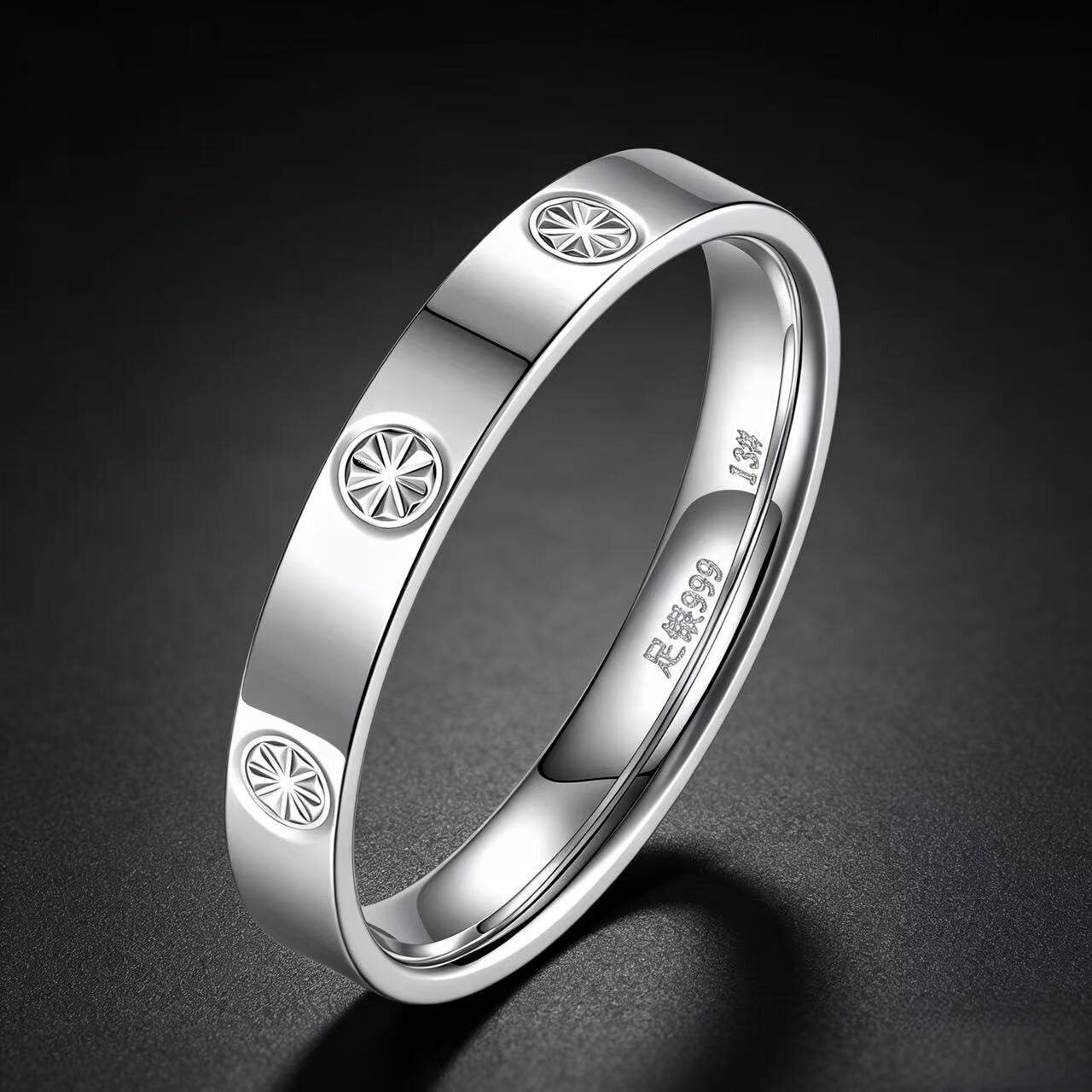 Pure silver 999 meter closed ring to attract wealth sterling silver finger