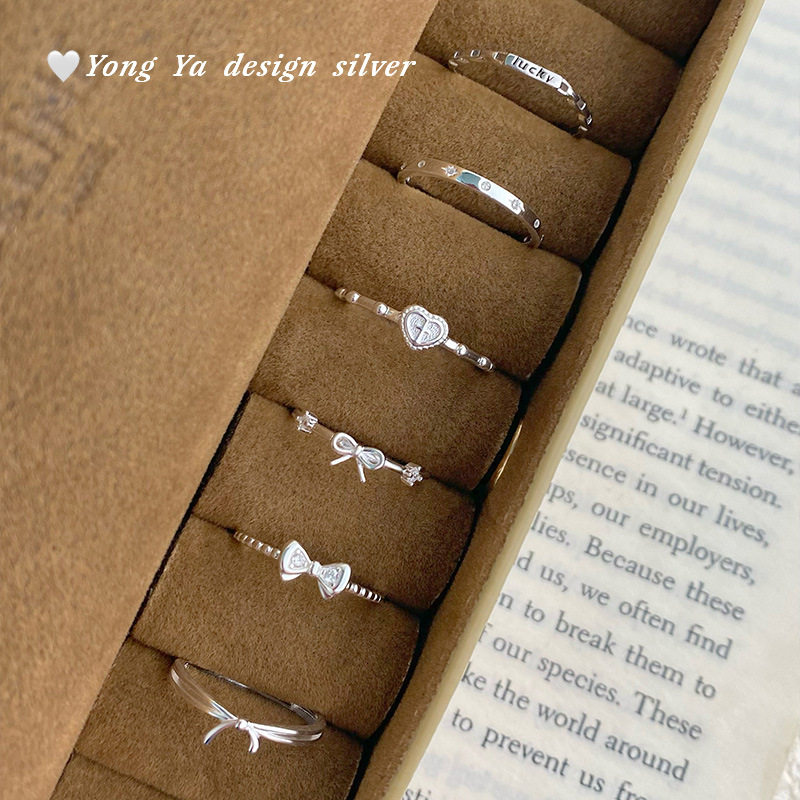 S999 pure silver S925 sterling silver open ring