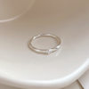 S999 sterling silver Möbius single diamond tail ring