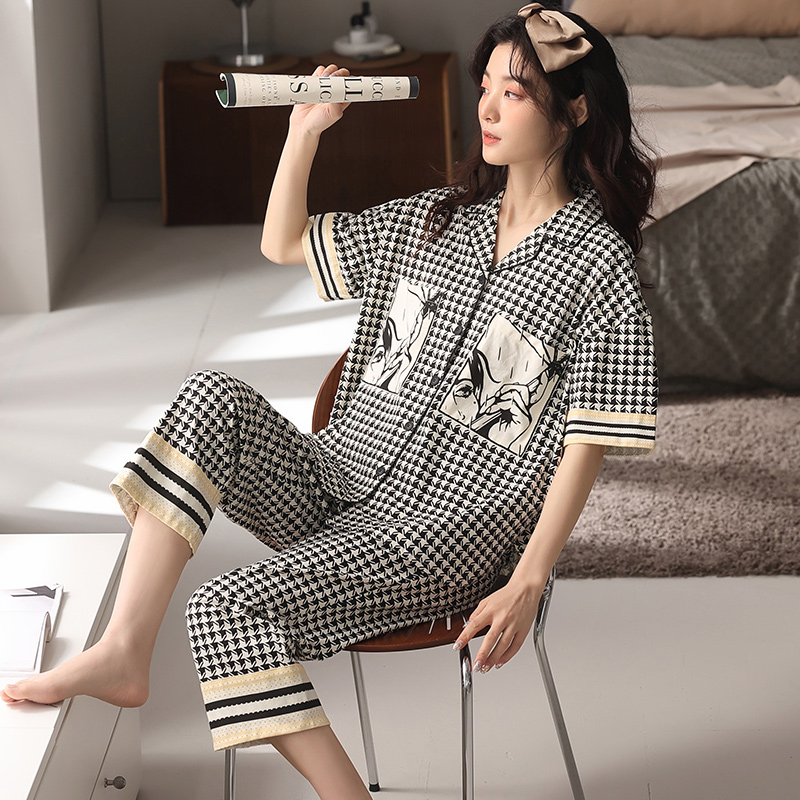 【k姐推荐】千鸟格2022年新款睡衣 恩伴服饰睡衣/家居服套装