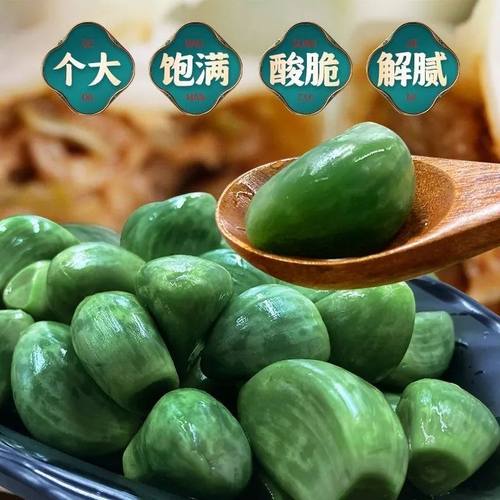 翡翠腊八蒜正宗大蒜头腌制咸菜下饭菜绿蒜糖醋蒜旗舰店整箱批发 - 图0