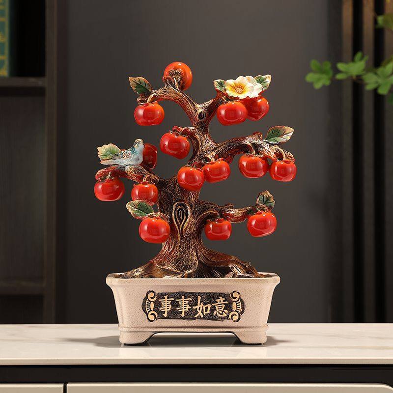 事事如意柿子树摆件乔迁新居玄关客厅酒柜电视柜桌面装饰品送朋友,淘宝优惠券,粉丝福利购,淘宝优惠卷