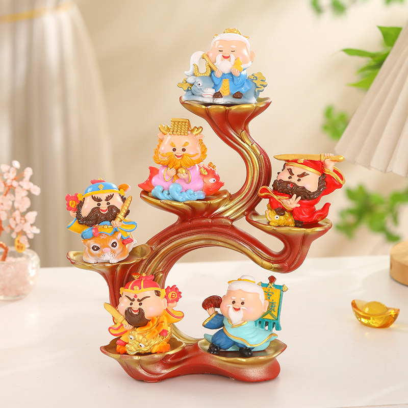 国潮六方小神仙招财摆件办公室客厅电视柜工位装饰品乔迁送人礼物,淘宝优惠券,粉丝福利购,淘宝优惠卷