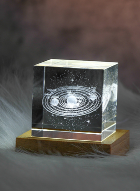 云朵下雨立方摆设男生女生水晶球