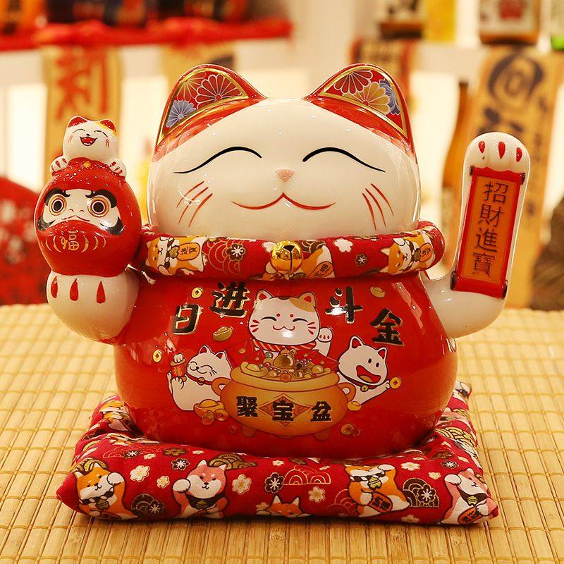 陶瓷招财猫摆件自动摇手店铺收银台前台家居客厅装饰发财猫存钱罐,淘宝优惠券,粉丝福利购,淘宝优惠卷