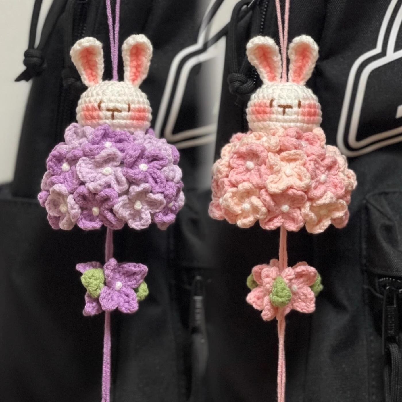 中秋莲花小兔子材料包手工diy编织毛线玩偶挂件钥匙扣送女友礼物 - 图3