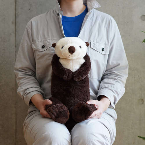 日本sunlemon仿真海獭玩偶海洋大公仔抱枕娃娃毛绒玩具儿童礼物女 - 图0