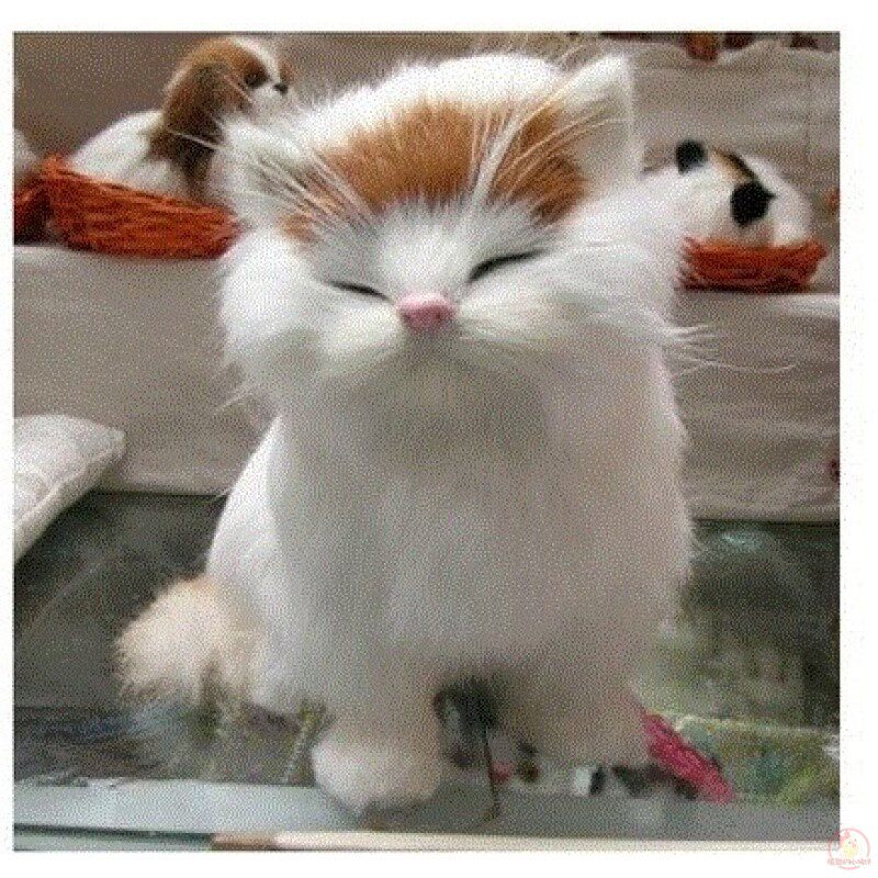 包邮会叫动尾巴仿真猫咪小花猫模型 嘉珈仿真/动物玩偶