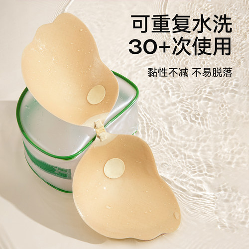 菇娘家大胸胸贴女蝴蝶杯聚拢上托婚纱用防下垂小胸显大隐形内衣 - 图2