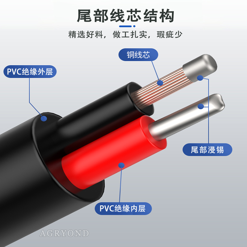 纯铜DC电源头5.5*2.1母头线 9V12V圆头公母插头电源延长线0.5/1米-图3