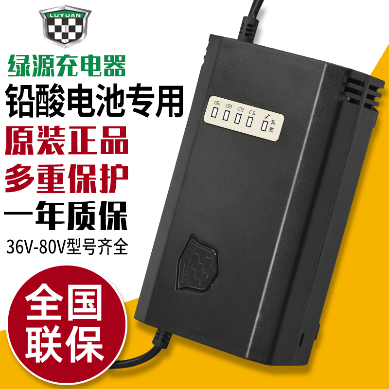 绿源原装电动车电瓶充电器48V12/20AH20E-T30E原厂正品电车充电器 - 图0