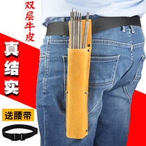 Cow Leather Welding Rod Bag Thickened Abrasion-Proof Welding Rod Bag Aerial Welding Rod Barrel Carry-on Welding Rod Pocket
