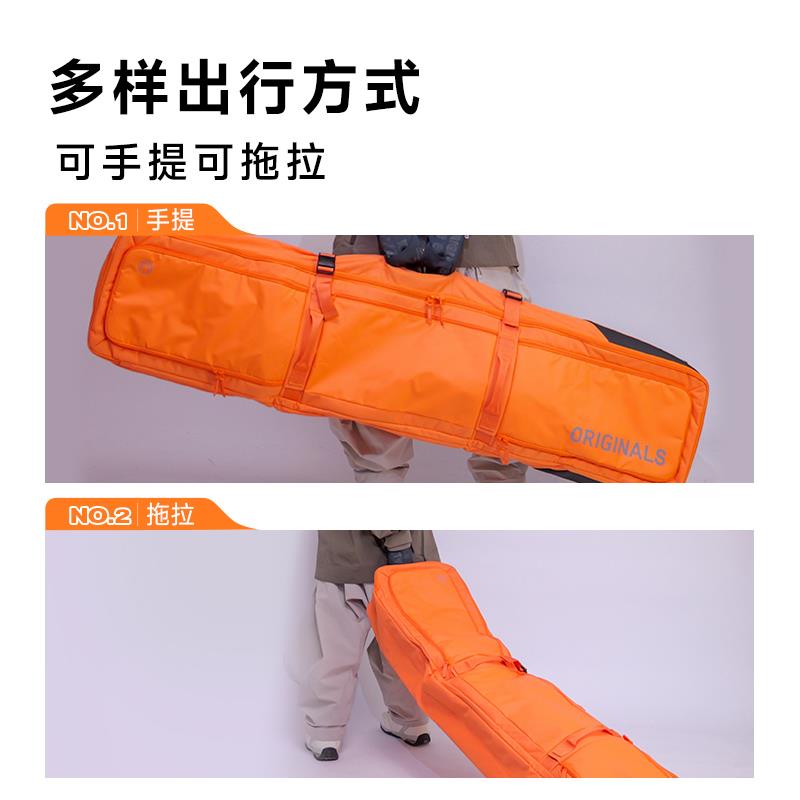 冷山雪具GOSKI滑雪板包单板带轮24防水干湿分离带轮大容量雪板包 - 图0