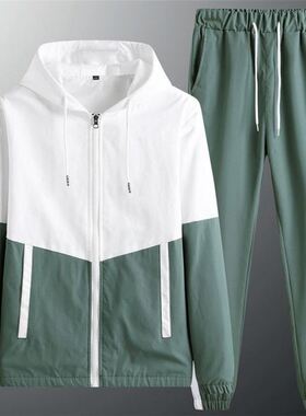 潮男拼色长袖连帽衫套装 trendy men's long sleeve hoodie s