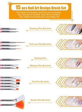 15pcsNailPntgBrusheS