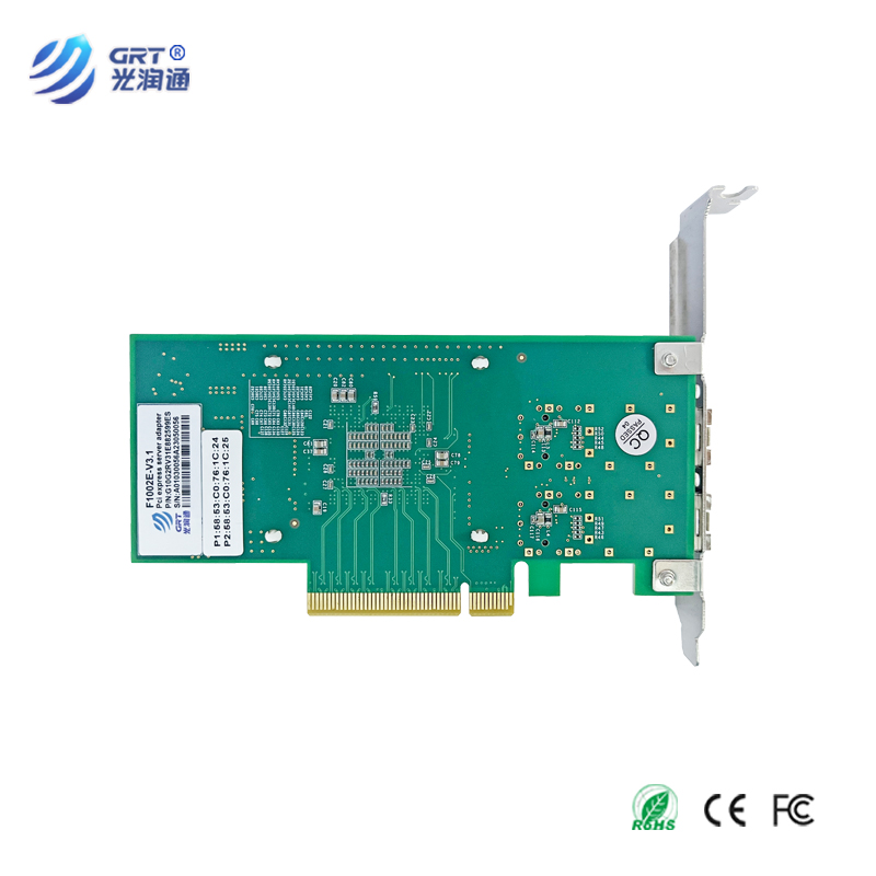 光润通 F1002E-V3.1 X520万兆10G双光口网卡  82599ES芯片 PCIEX8服务器光纤SFP+ - 图1