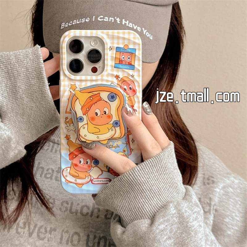 jze可爱吐司星星小人磁吸支架适用苹果15手机壳iphone17ProMax新款15promax女13二合一16pro波漾14全包保护套 - 图0