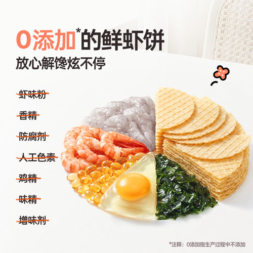 花田熊DHA高钙鲜虾片零食休闲小吃食品儿童非油炸无添加食盐饼干 - 图1