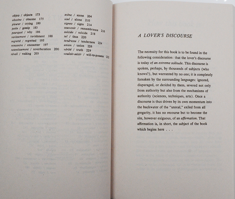 【现货】A Lover's Discourse: Fragments 恋人絮语 Roland Barthes [法] 罗兰·巴特 法国结构主义 英版进口 英文原版书 - 图2